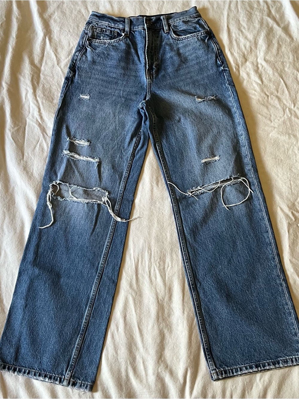 Arizona Jean Company Distressed Dark Blue High-Rise  Jeans